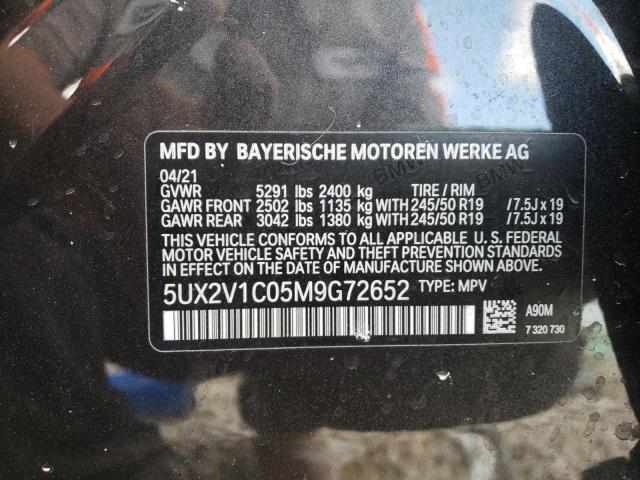 2021 BMW X4 XDRIVE3 5UX2V1C05M9G72652