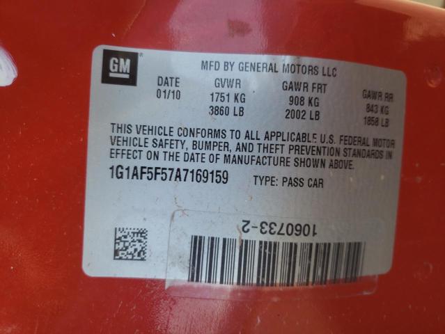 2010 CHEVROLET COBALT 2LT 1G1AF5F57A7169159