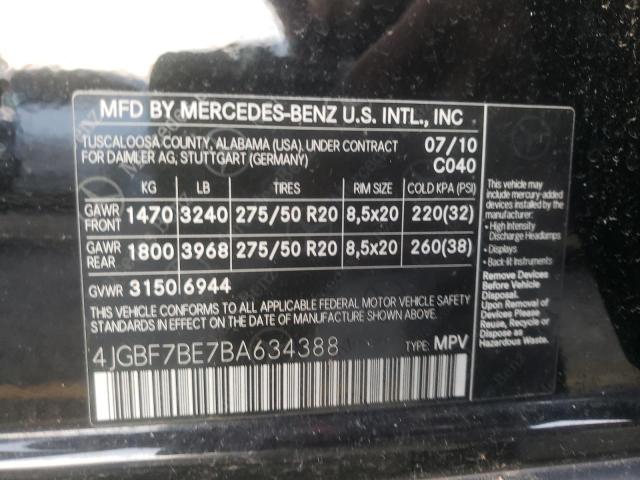 MERCEDES-BENZ GL-CLASS 2011 BLACK Photo 10