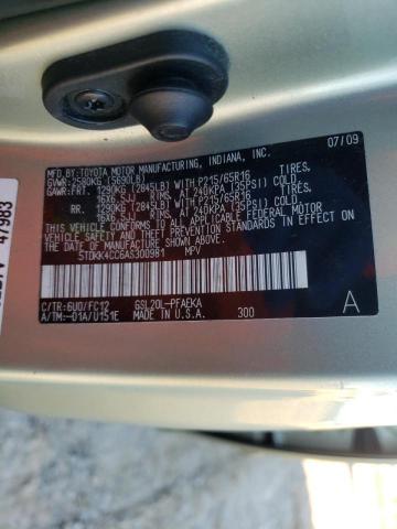 2010 TOYOTA SIENNA CE 5TDKK4CC6AS300981