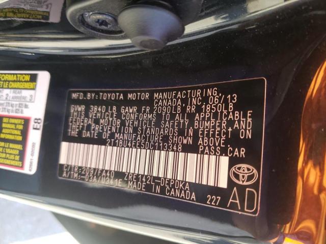 2013 TOYOTA COROLLA S 2T1BU4EE5DC113348