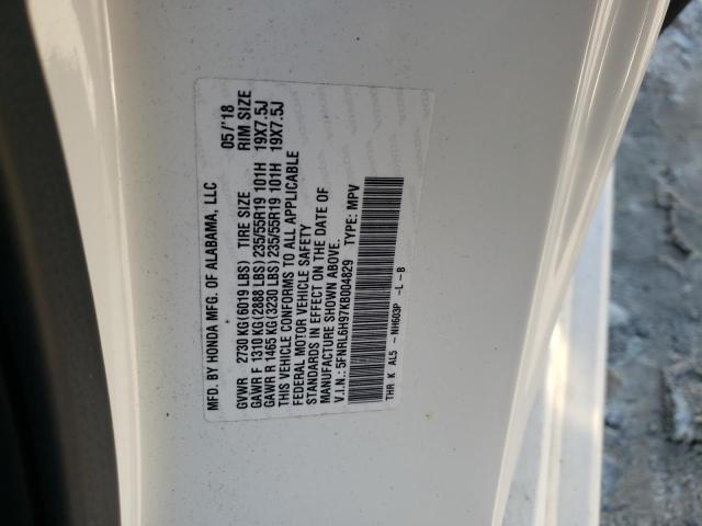 2019 HONDA ODYSSEY EL 5FNRL6H97KB004829