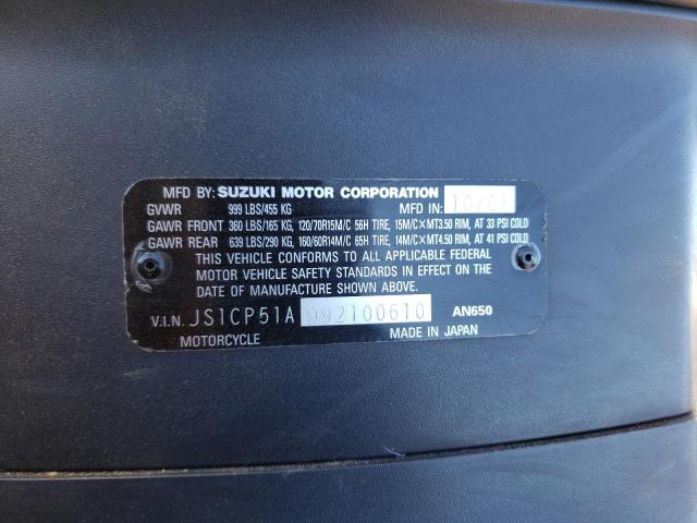 2009 SUZUKI AN650 JS1CP51A992100610