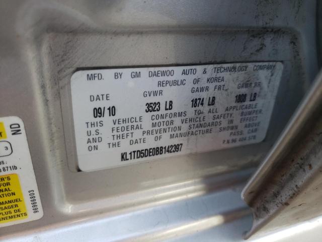 2011 CHEVROLET AVEO LS KL1TD5DE0BB142397