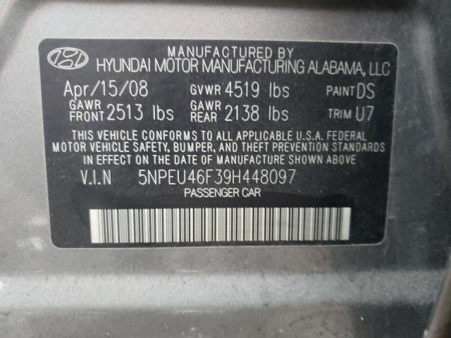 5NPEU46F39H448097 Hyundai Sonata Se 2009. Фото: 9