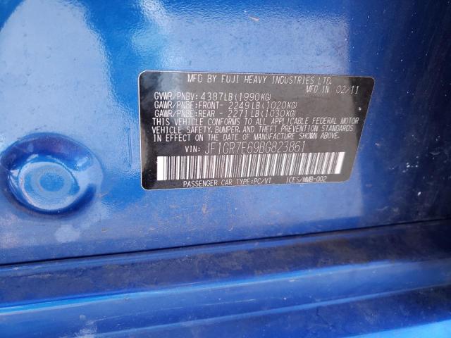 2011 SUBARU IMPREZA WR JF1GR7E69BG823861