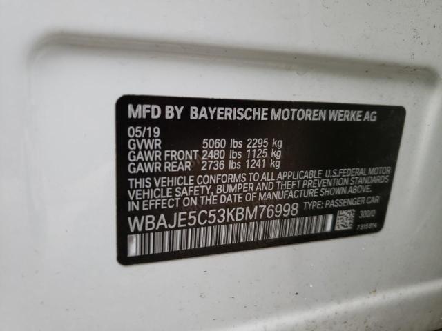 2019 BMW 540 I WBAJE5C53KBM76998