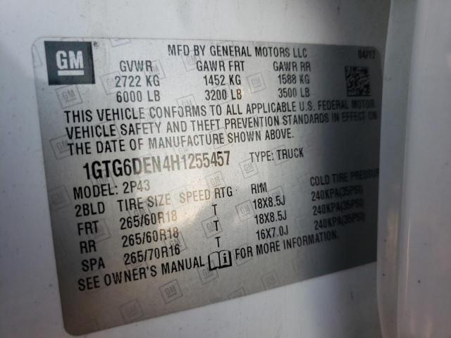2017 GMC CANYON SLT 1GTG6DEN4H1255457