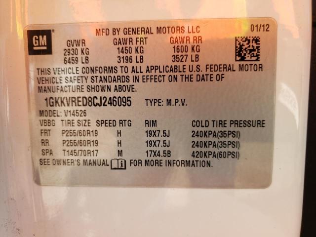 2012 GMC ACADIA SLT - 1GKKVRED8CJ246095