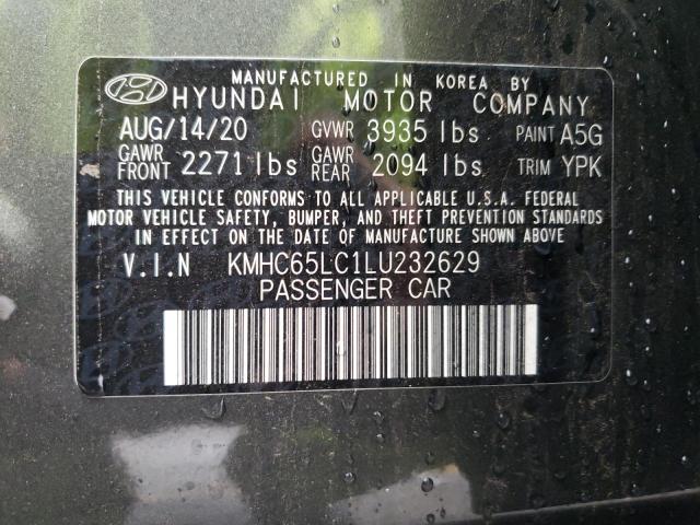 2020 HYUNDAI IONIQ BLUE - KMHC65LC1LU232629
