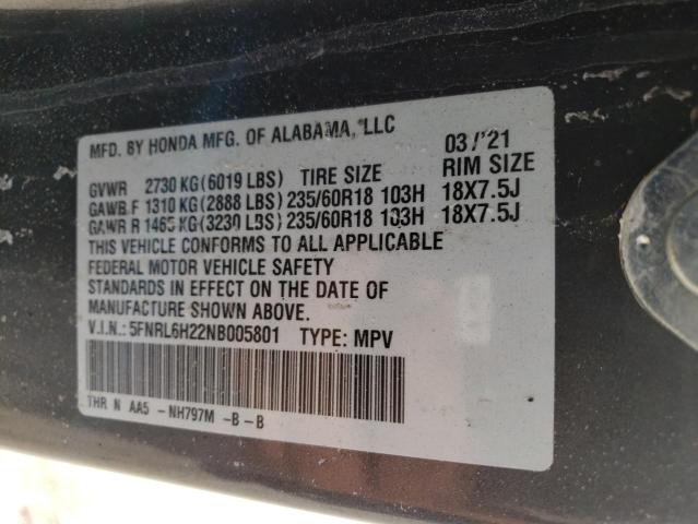 2022 HONDA ODYSSEY LX - 5FNRL6H22NB005801