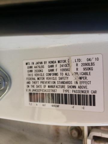 2010 ACURA TSX JH4CU2F63AC027667
