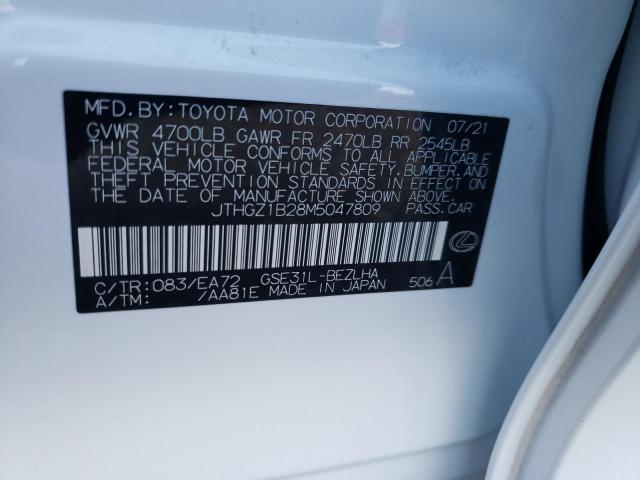 2021 LEXUS IS 350 F-S JTHGZ1B28M5047809