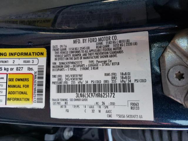 2017 LINCOLN MKZ SELECT 3LN6L5C97HR625172