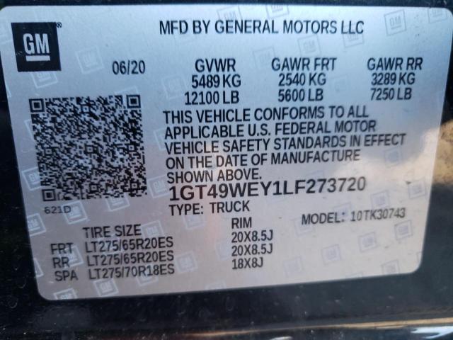 2020 GMC SIERRA K35 1GT49WEY1LF273720