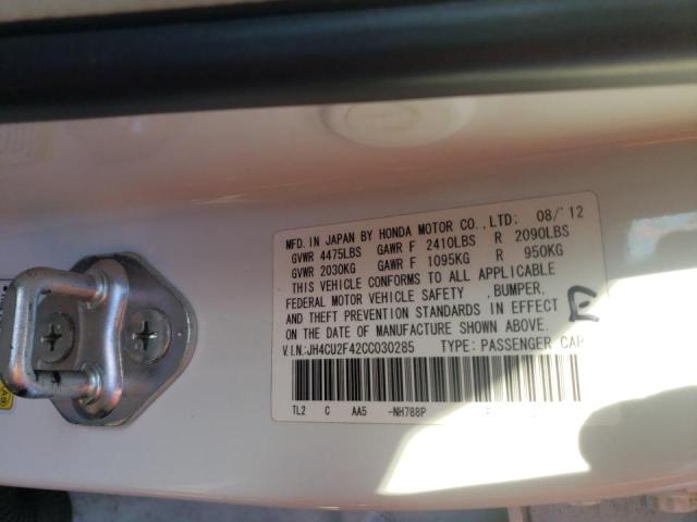 2012 ACURA TSX JH4CU2F42CC030285