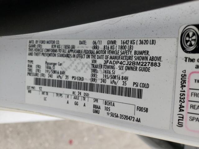 2011 FORD FIESTA SEL 3FADP4CJ2BM227883