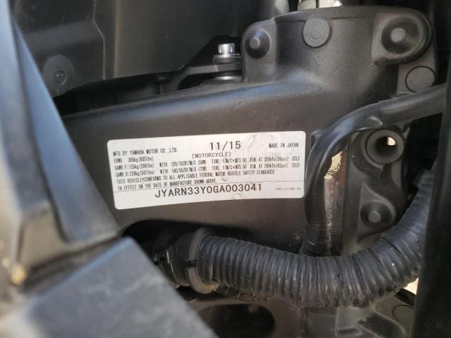 2016 YAMAHA FZ09 C JYARN33Y0GA003041