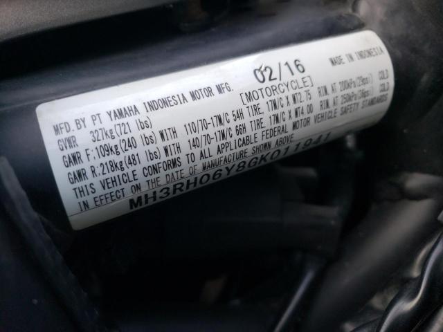 2016 YAMAHA YZFR3 MH3RH06Y8GK011941