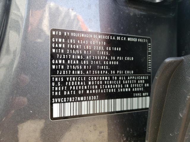 2022 VOLKSWAGEN TAOS S 3VVCX7B27NM018307