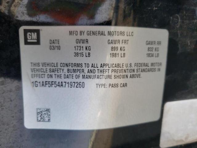 2010 CHEVROLET COBALT 2LT 1G1AF5F54A7197260