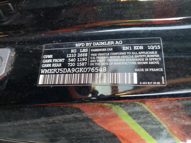 2016 SMART FORTWO WMEFJ5DA9GK076548