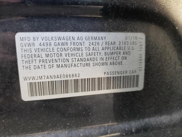 2010 VOLKSWAGEN PASSAT KOM WVWJM7AN9AE086862