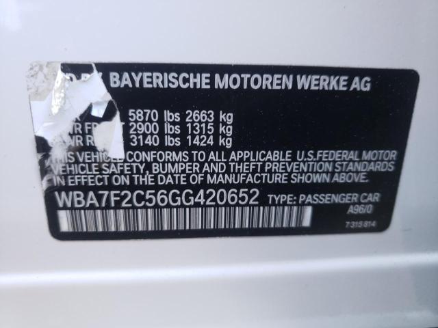 2016 BMW 7 SERIES WBA7F2C56GG420652