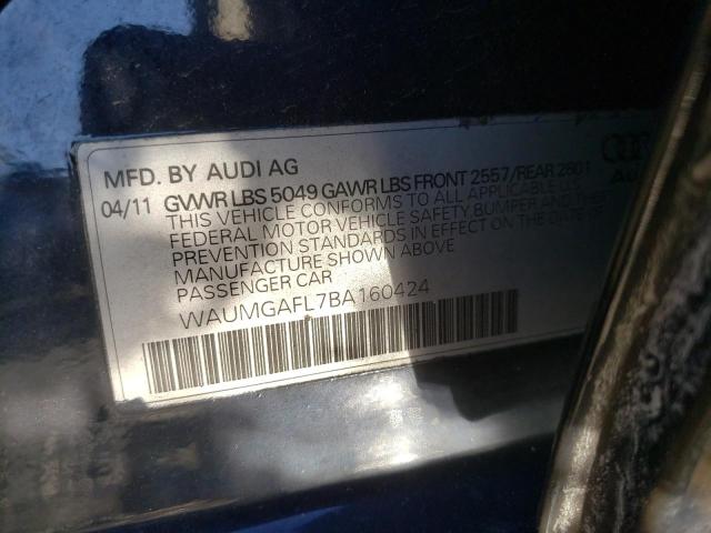 2011 AUDI S4 PRESTIG WAUMGAFL7BA160424