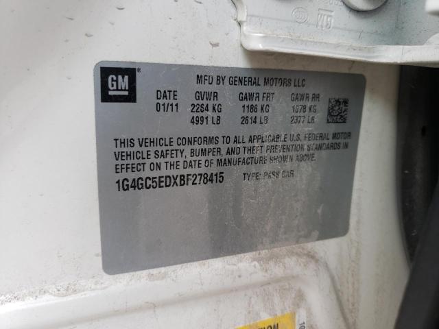 2011 BUICK LACROSSE C 1G4GC5EDXBF278415