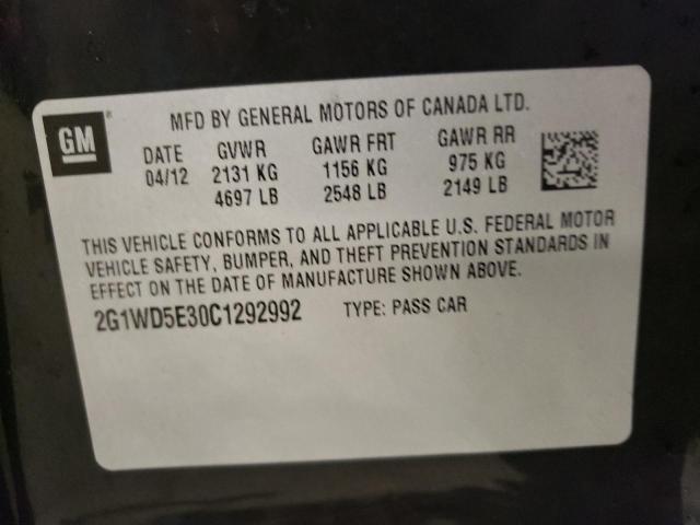 2012 CHEVROLET IMPALA POL 2G1WD5E30C1292992
