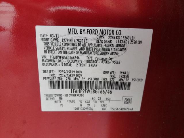 2011 FORD TAURUS LIM - 1FAHP2FW5BG166746