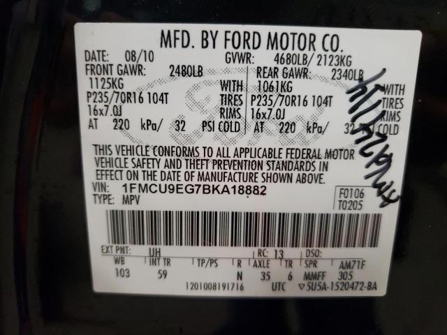 2011 FORD ESCAPE LIM 1FMCU9EG7BKA18882