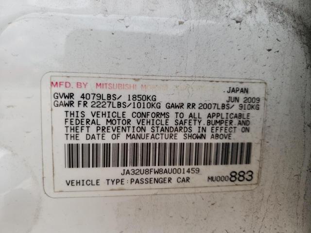 2010 MITSUBISHI LANCER GTS JA32U8FW8AU001459