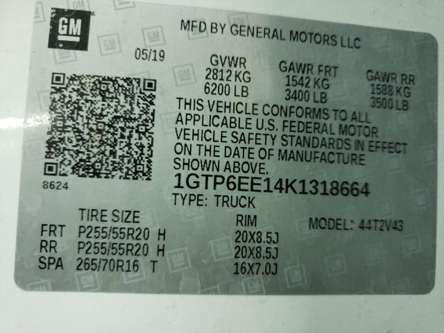 2019 GMC CANYON DEN 1GTP6EE14K1318664