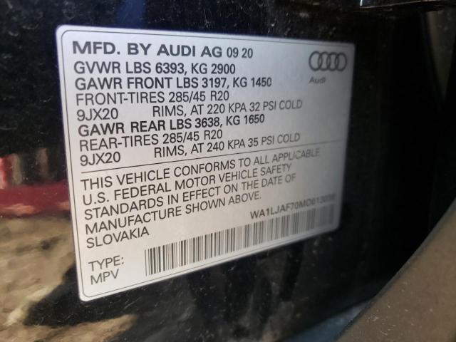 VIN WA1LJAF70MD013036 2021 Audi Q7, Premium Plus no.10