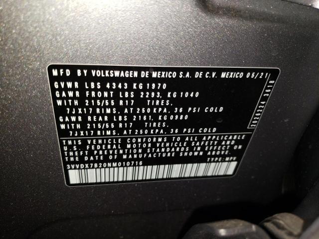 2022 VOLKSWAGEN TAOS S 3VVDX7B20NM010716