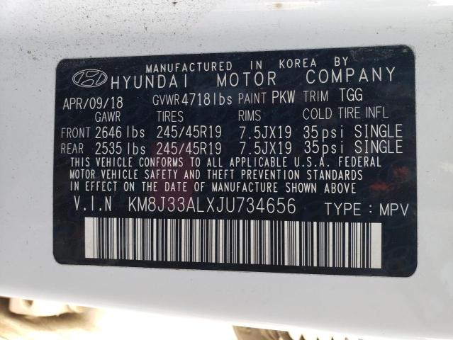 2018 HYUNDAI TUCSON SPO KM8J33ALXJU734656