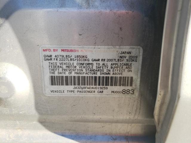2010 MITSUBISHI LANCER GTS JA32U8FW2AU019259