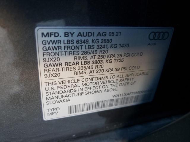 VIN WA1LXAF73MD040343 2021 Audi Q7, Premium Plus no.10