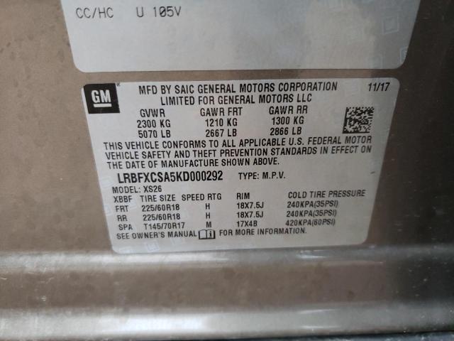 2019 BUICK ENVISION E LRBFXCSA5KD000292