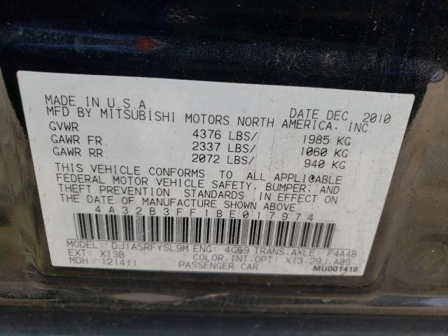 2011 MITSUBISHI GALANT ES 4A32B3FF1BE017974