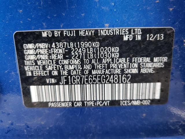 2014 SUBARU IMPREZA WR JF1GR7E65EG248162