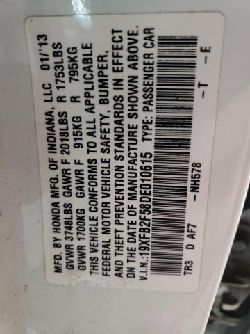 19XFB2F58DE010615 Honda Civic Lx 2013. Фото: 9