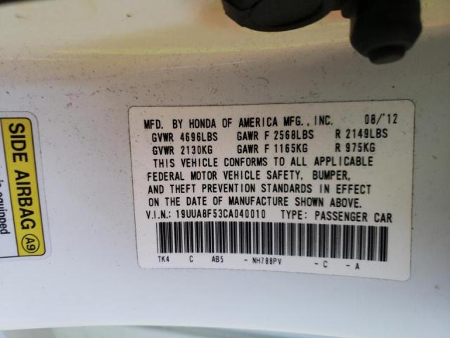2012 ACURA TL 19UUA8F53CA040010