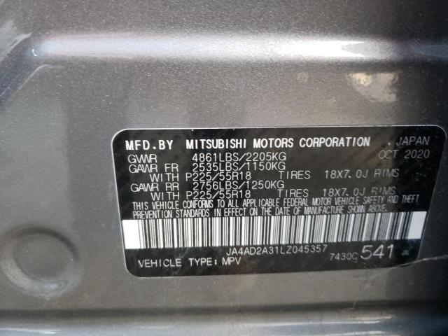 2020 MITSUBISHI OUTLANDER, JA4AD2A31LZ045357 - 10