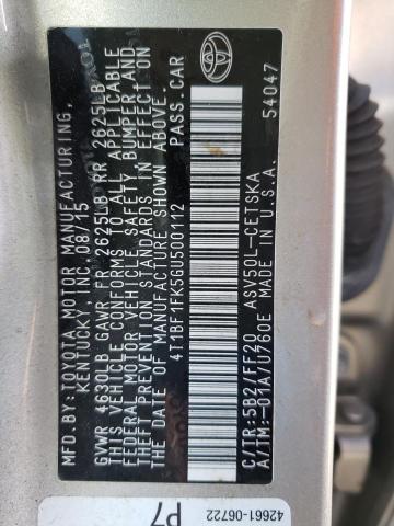 2016 TOYOTA UK 4T1BF1FK5GU500112