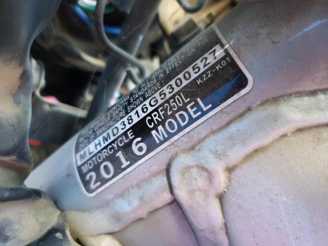 2016 HONDA CRF250 L MLHMD3816G5300527