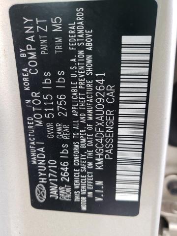 2010 HYUNDAI GENESIS 4. KMHGC4DFXAU092641