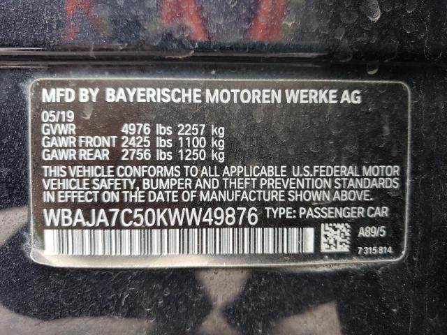 2019 BMW 530 XI WBAJA7C50KWW49876